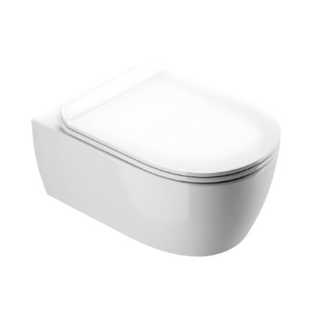 Excellent Doto D 54 Zestaw Toaleta WC Spin 360 bez kołnierza + deska wolnoopadająca biały połysk CEEX.1403.545.WH
