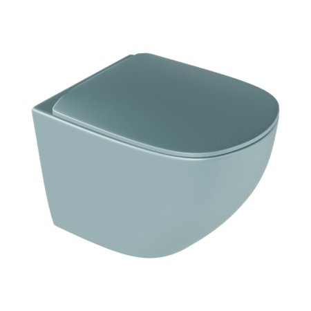 Excellent Luqa Toaleta WC Spin 360 bez kołnierza kr&oacute;tka + deska wolnoopadająca mint blue mat CEAC.6403.K.6405.480.MBM