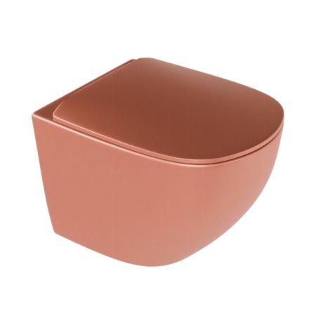 Excellent Luqa Toaleta WC Spin 360 bez kołnierza kr&oacute;tka + deska wolnoopadająca terracotta CEAC.6403.K.6405.480.TEM