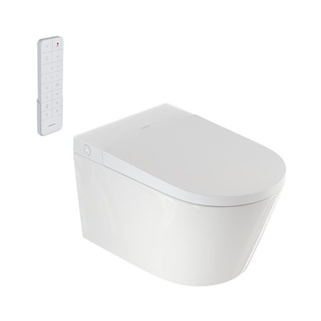 Excellent Montana Zestaw Toaleta WC myjąca 59,5x38 cm bez kołnierza Spin 360 spłukiwanie wirowe + deska wolnoopadająca biały CEEX.5024.595.D3.WH