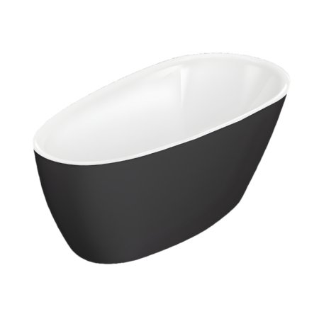 Excellent Olia 2.0 Wanna wolnostojąca 160x75 cm biały połysk/czarny mat WAEX.OLI2.16WHBLM
