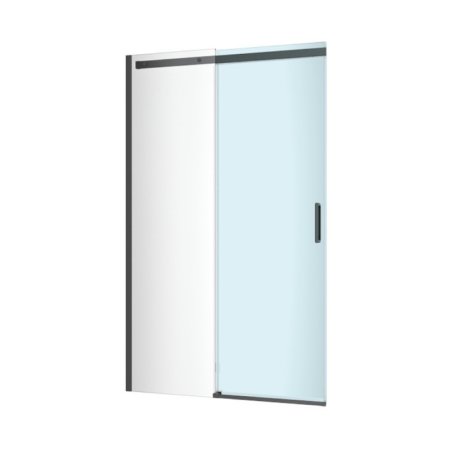 Excellent Rols Drzwi przesuwne 100x200 cm część 1 profile czarny mat szkło przezroczyste KAEX.2612.1000.LP1/2.BL