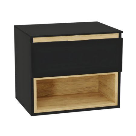 Excellent Tuto 2.0 Szafka łazienkowa 60x46,5x50 cm blat czarny lakierowany/czarny mat MLEX.2171.K.60.011B.BKBK