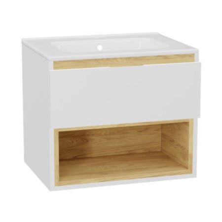 Excellent Tuto 2.0 Zestaw Szafka umywalkowa 60x46,5x50 cm + umywalka meblowa Pik biały/biały MLEX.2171.K.60.0165.WHWH