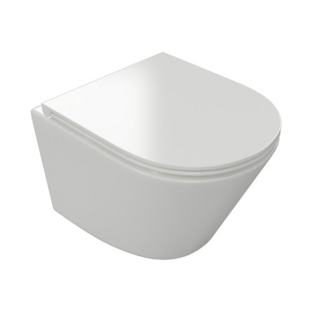 Excellent Joker Zestaw Toaleta WC kr&oacute;tka 47x36 cm bez kołnierza + deska wolnoopadająca biały CENL.4504.470.WH