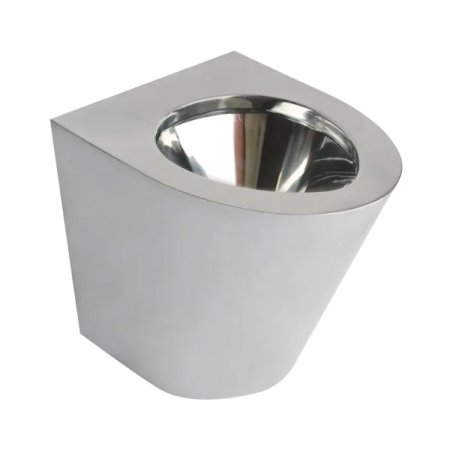 Faneco Toaleta WC stojąca stal szczotkowana/stal polerowana N13012