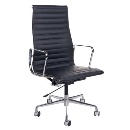Fernity CH1191T Fotel biurowy skórzany czarny/chrom EA119TCZARSKORCHR
