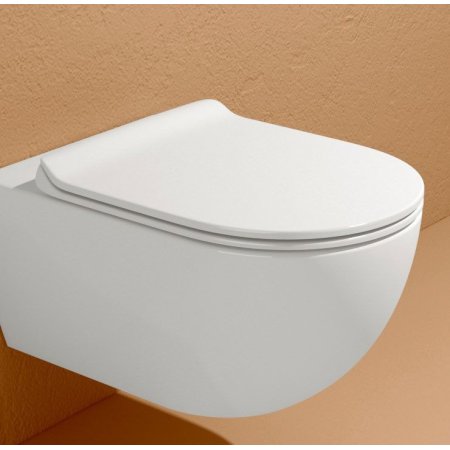 Flaminia App Zestaw Toaleta WC 54x36 cm bez kołnierza z deską wolnoopadającą biały AP118G+QKCW09