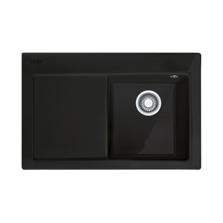 Franke Mythos MTK 611-78 Zlewozmywak ceramiczny jednokomorowy 78x51 cm lewy czarny mat 124.0540.982