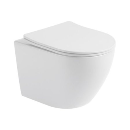 Galatea Design Bulat Zestaw Toaleta WC Rimless bez kołnierza krótka + deska wolnoopadająca biały GDB2342GW