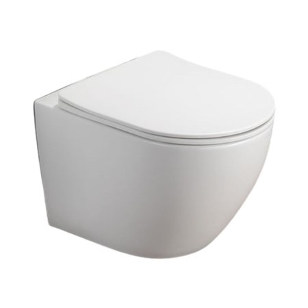 Galatea Design Bulat Zestaw Toaleta WC Rimless bez kołnierza krótka + deska wolnoopadająca biały mat GDB2342MW