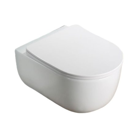 Galatea Design Bulatan Zestaw Toaleta WC Rimless bez kołnierza krótka + deska wolnoopadająca biały GDB2361GW