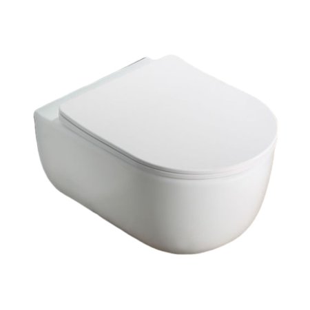 Galatea Design Bulatan Zestaw Toaleta WC Rimless bez kołnierza krótka + deska wolnoopadająca biały mat GDB2361MW