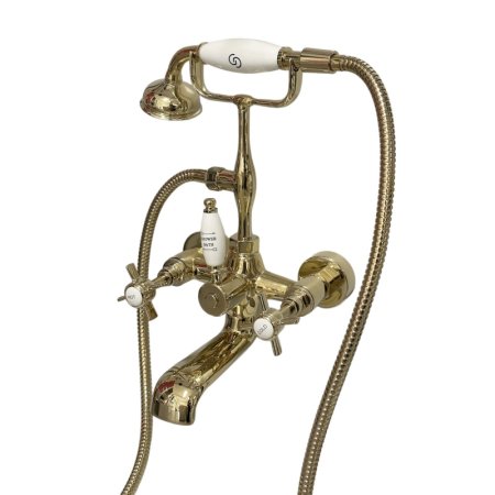Galatea Design Retro Bateria wannowa natynkowa złota GDT8GOLD