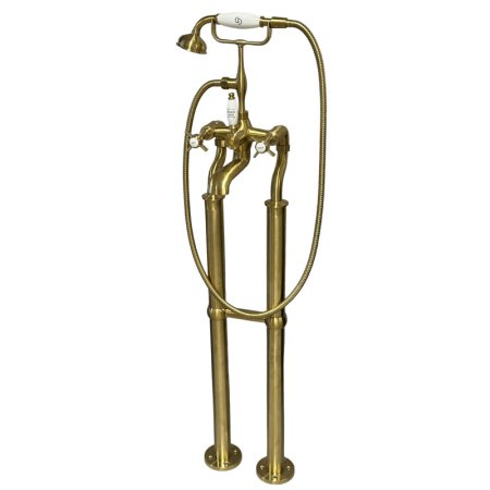 Galatea Design Retro Bateria wannowa wolnostojąca złoto szczotkowane GDT818W7BRG