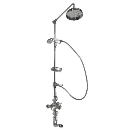 Galatea Design Retro Zestaw wannowo-prysznicowy natynkowy termostatyczny z deszczownicą chrom GDH112CHR