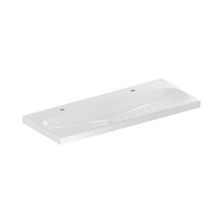Geberit Acanto Umywalka wisząca lub meblowa 120x48 cm podwójna bez przelewu biały z powłoką KeraTect 501.880.00.6