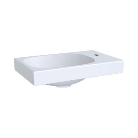 Geberit Acanto Umywalka wisząca lub meblowa 40x25 cm z otworem na baterię z prawej strony bez przelewu biały z powłoką KeraTect 500.635.01.8