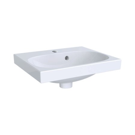 Geberit Acanto Umywalka wisząca lub meblowa 40x38 cm z otworem na baterię z przelewem biały z powłoką KeraTect 500.636.01.8