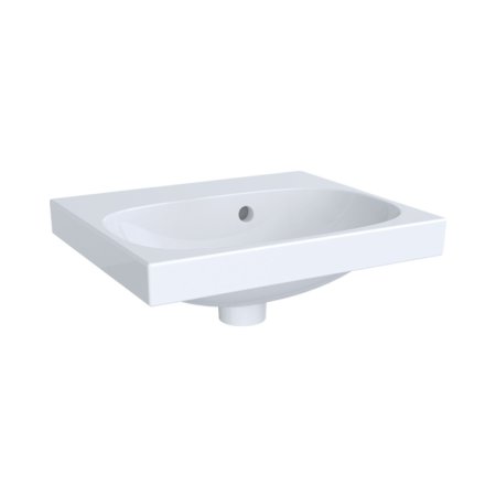 Geberit Acanto Umywalka wisząca lub meblowa 45x38 cm bez otworu na baterię z przelewem biały 504.636.01.1