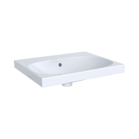 Geberit Acanto Umywalka wisząca lub meblowa 60x48 cm bez otworu na baterię bez przelewu biały 504.620.01.1