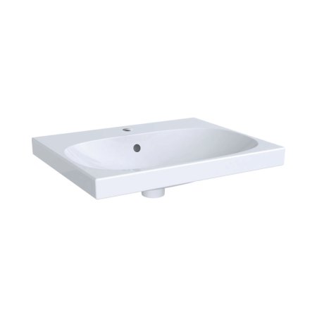 Geberit Acanto Umywalka wisząca lub meblowa 60x48 cm z otworem na baterię z przelewem biały z powłoką KeraTect 500.620.01.8