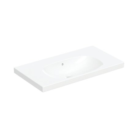 Geberit Acanto Umywalka wisząca lub meblowa 90x48 cm bez otworu na baterię z przelewem biały z powłoką KeraTect 500.624.01.8
