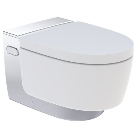 Geberit AquaClean Mera Comfort Zestaw Toaleta WC myjąca z deską wolnoopadającą chrom/biała 146.212.21.1