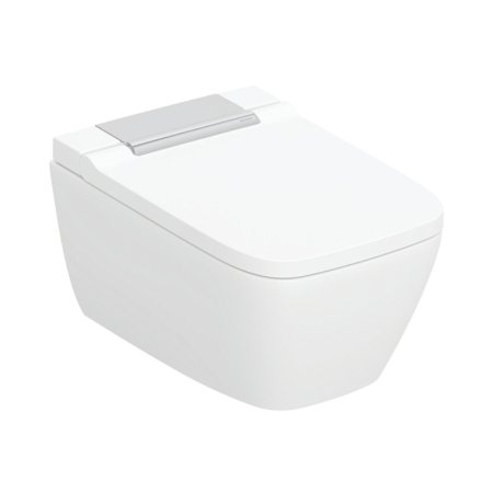 Geberit AquaClean Sela Square Toaleta WC myjąca TurboFlush bez kołnierza biała/chrom z powłoką KeraTect 146.250.21.1