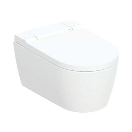 Geberit AquaClean Sela Zestaw Toaleta WC myjąca TurboFlush bez kołnierza + deska wolnoopadająca biały z powłoką KeraTect 146.220.11.1