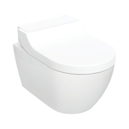 Geberit AquaClean Tuma Comfort Zestaw Toaleta WC myjąca  bez kołnierza + deska wolnoopadająca biały z powloką KeraTect/szkło białe 146.290.SI.1