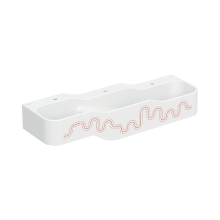Geberit Bambini Umywalka wisząca 140x39 cm dziecięca potrójna biały alpin/czerwony/pomarańczowy mat 502.976.FY.1
