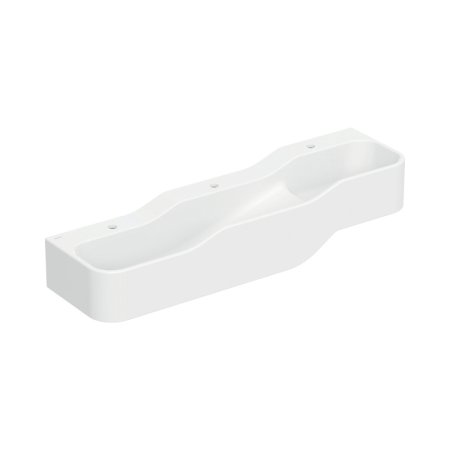 Geberit Bambini Umywalka wisząca 140x39 cm dziecięca potrójna biały alpin mat 502.975.00.1