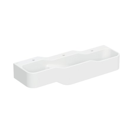 Geberit Bambini Umywalka wisząca 140x39 cm dziecięca potrójna biały alpin mat 502.976.00.1