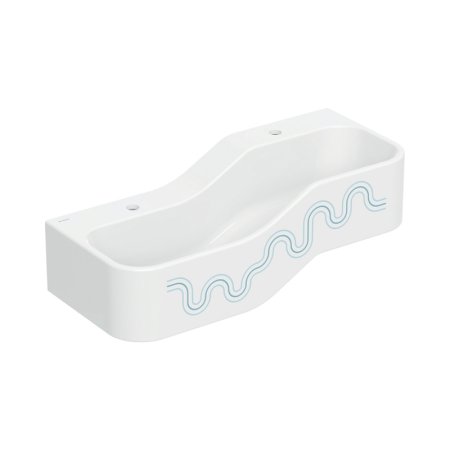 Geberit Bambini Umywalka wisząca 90x39 cm dziecięca podwójna biały alpin/niebieski/jasnoniebieski mat 502.973.SX.1