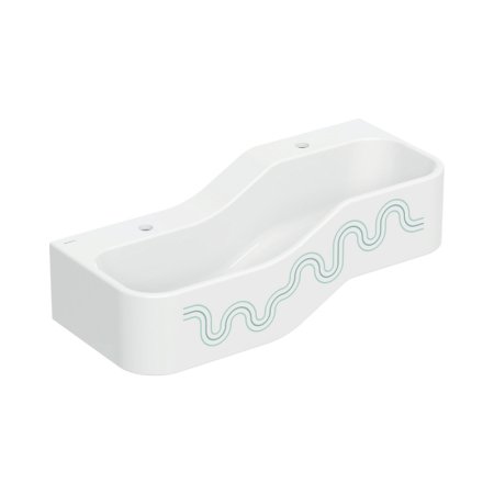 Geberit Bambini Umywalka wisząca 90x39 cm dziecięca podwójna biały alpin/zielony/jasnozielony mat 502.973.79.1