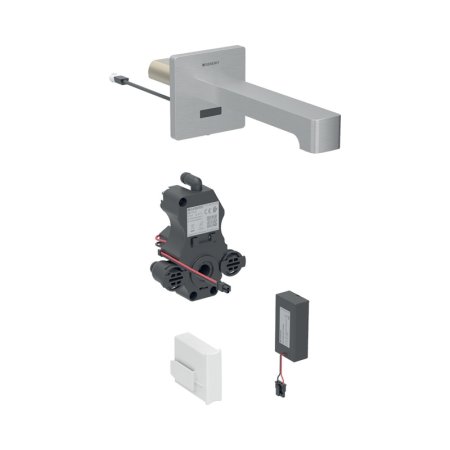 Geberit Brenta Bateria umywalkowa bezdotykowa podtynkowa zasilanie bateryjne z mieszaczem 17 cm imitacja stali nierdzewnej/szczotkowany powlekany easy-to-clean 116.274.SN.1