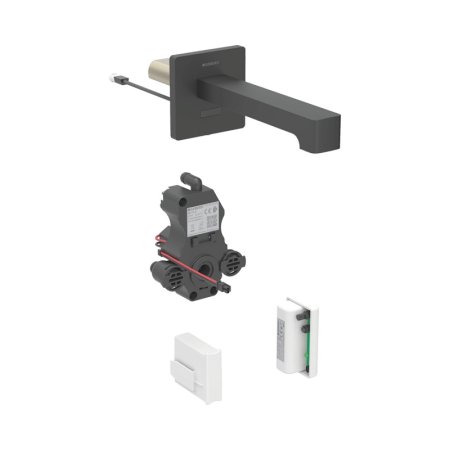 Geberit Brenta Bateria umywalkowa bezdotykowa podtynkowa zasilanie generatorowe z mieszaczem 17 cm czarny mat z powłoką easy-to-clean 116.276.14.1