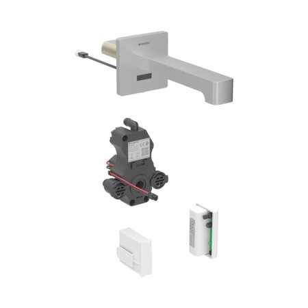 Geberit Brenta Bateria umywalkowa bezdotykowa podtynkowa zasilanie generatorowe z mieszaczem 17 cm imitacja stali nierdzewnej/szczotkowany powlekany easy-to-clean 116.276.SN.1