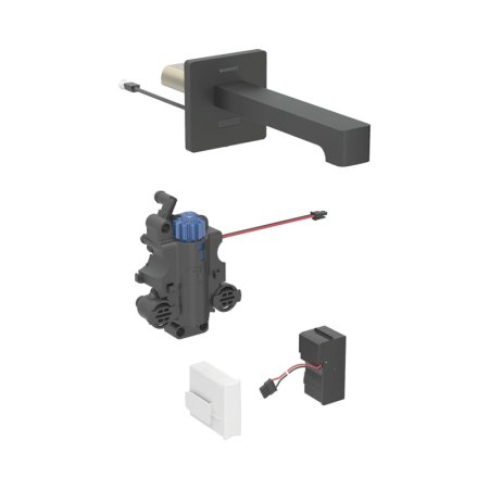 Geberit Brenta Bateria umywalkowa bezdotykowa podtynkowa zasilanie sieciowe 17 cm czarny mat z powłoką easy-to-clean 116.277.14.1
