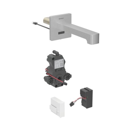 Geberit Brenta Bateria umywalkowa bezdotykowa podtynkowa zasilanie sieciowe z mieszaczem 22 cm imitacja stali nierdzewnej/szczotkowany powlekany easy-to-clean 116.292.SN.1