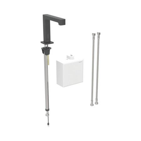 Geberit Brenta Bateria umywalkowa bezdotykowa zasilanie generatorowe z natynkową skrzynką funkcyjną z mieszaczem czarny mat z powłoką easy-to-clean 116.176.14.1