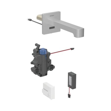Geberit Brenta Bateria umywalkowa termostatyczna bezdotykowa podtynkowa zasilanie bateryjne 17 cm imitacja stali nierdzewnej/szczotkowany powlekany easy-to-clean 116.278.SN.1
