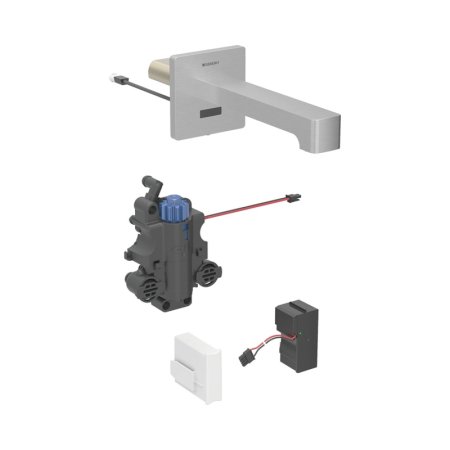 Geberit Brenta Bateria umywalkowa termostatyczna bezdotykowa podtynkowa zasilanie sieciowe 17 cm imitacja stali nierdzewnej/szczotkowany powlekany easy-to-clean 116.277.SN.1