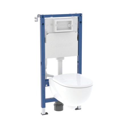 Geberit Duofix Basic Selnova Premium Zestaw Toaleta WC Rimfree bez kołnierza biała + deska wolnoopadająca + stelaż WC 118.345.00.3