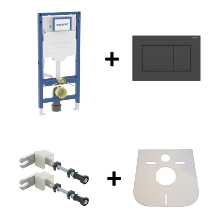 Geberit Duofix DuoFresh Sigma Zestaw Stelaż do WC H112 + kostkarka antracytowy + wsporniki + mata 111.320.00.6+115.883.16.1+111.815.00.1+LEMATA