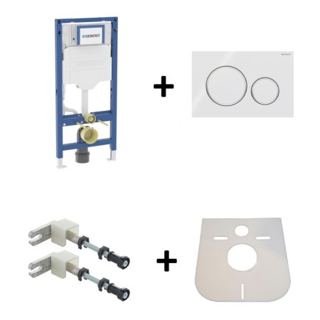 Geberit Duofix Sigma Zestaw Stelaż do WC H112 + przycisk WC biały/chrom połysk + wsporniki + mata 111.320.00.6+115.882.KJ.1+111.815.00.1+LEMATA