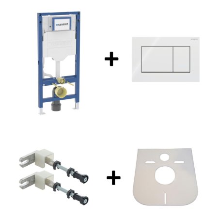 Geberit Duofix Sigma Zestaw Stelaż do WC H112 + przycisk WC biały/chrom połysk + wsporniki + mata 111.320.00.6+115.883.KJ.1+111.815.00.1+LEMATA