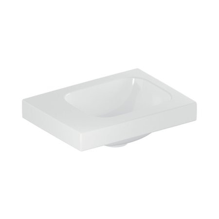 Geberit iCon Light Umywalka meblowa 38x28 cm bez otworu na baterię prawa biała z powłoką KeraTect 501.831.00.4