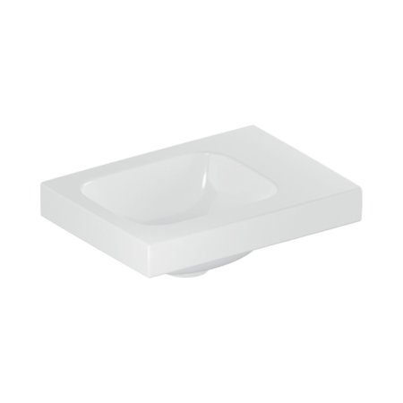 Geberit iCon Light Umywalka meblowa 38x28 cm bez otworu na baterię lewa biała z powłoką KeraTect 501.830.00.4